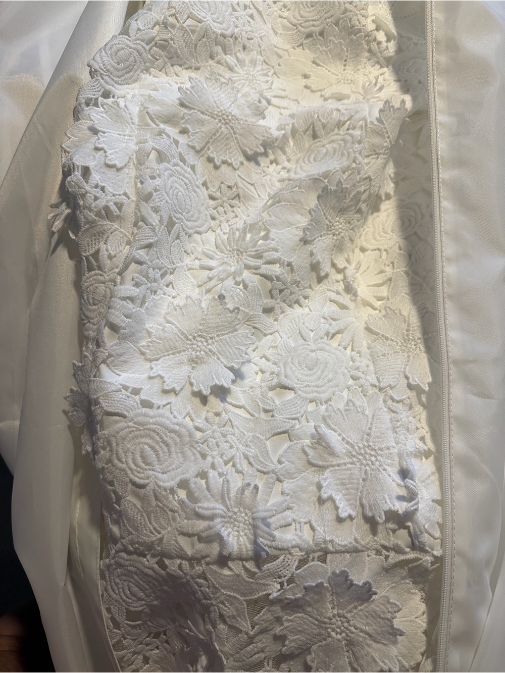NEW Bardot Marico White Midi Dress Bodice Square Neckline, 3D Lace, US Sz 10 - Picture 5 of 5